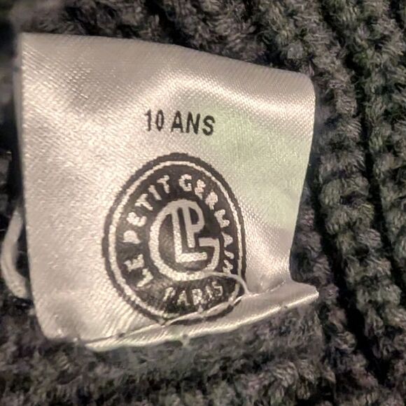 Kids Le Petite Germain Paris Navy Blue Cable Knit Sweater Cardigan, Size 10 - Picture 9 of 9